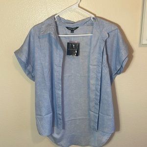 STYLE ENVY large light powder blue button down